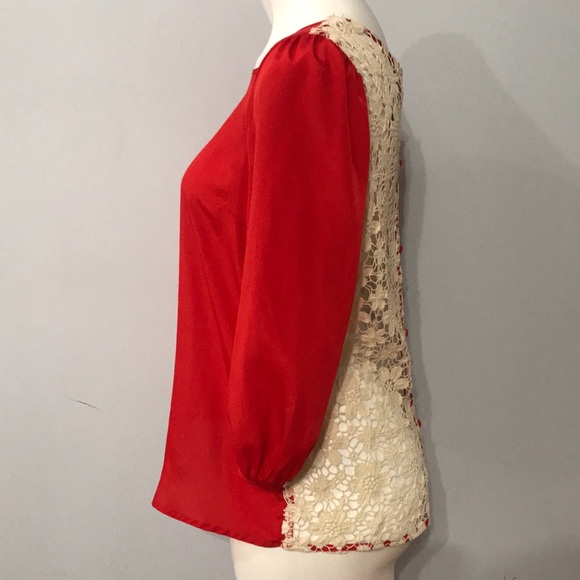 Red Blouse with crocheted back - Picture 5 of 6